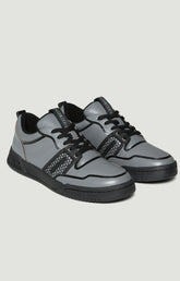 Scoby men's leather basketball sneakers - STEEL GREY/BLACK | Bikkembergs