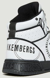 Scoby men's high top leather basketball sneakers - WHITE | Bikkembergs