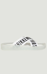 Women's sandals with criss-cross bands - WHITE | Bikkembergs
