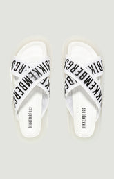 Women's sandals with criss-cross bands - WHITE | Bikkembergs
