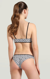 Women's swimsuit with all-over diagonal print - Focus On Woman | Bikkembergs