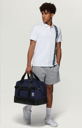 Men's fleece shorts with tape - GREY MELANGE | Bikkembergs