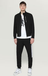 Men's sweatpants in interlock fleece - BLACK | Bikkembergs