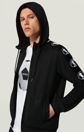 Technical sweatshirt with side bands - BLACK | Bikkembergs