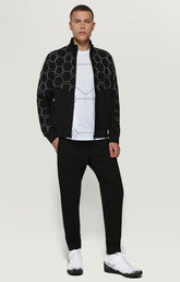 Men's sweatshirt with hexagons - BLACK | Bikkembergs