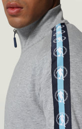 Men's sweatshirt with contrast bands - GREY MELANGE | Bikkembergs