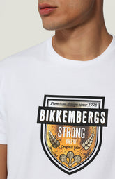 Men's T-shirt with Beer print - OPTICAL WHITE | Bikkembergs