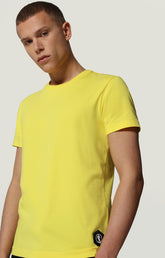 Men's T-shirt with hexagon print - YELLOW | Bikkembergs
