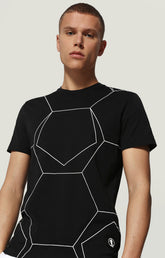 Men's T-shirt with hexagon print - BLACK | Bikkembergs