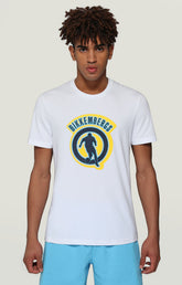 Men's T-shirt with 3D print - OPTICAL WHITE | Bikkembergs