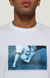 Men's T-shirt with soccer print - OPTICAL WHITE | Bikkembergs