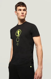 Men's T-shirt with rubberized print - BLACK | Bikkembergs