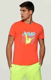 Men's T-shirt with Dive print - ORANGE | Bikkembergs