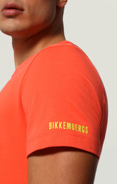 Men's T-shirt with Dive print - ORANGE | Bikkembergs