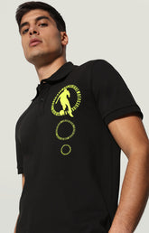 Men's polo shirt with textured print - BLACK | Bikkembergs