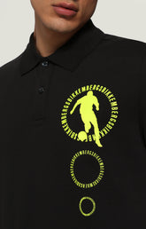 Men's polo shirt with textured print - BLACK | Bikkembergs