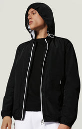 Windbreaker jacket with textured print - BLACK | Bikkembergs
