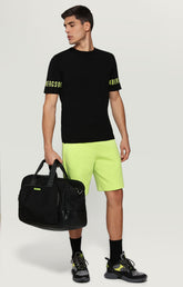 Round neck pullover with printed sleeves - BLACK | Bikkembergs