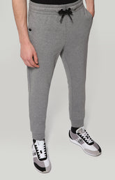 Sweatpants with rubberized patch - DARK GREY MELANGE | Bikkembergs
