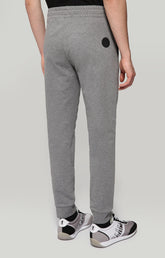 Sweatpants with rubberized patch - DARK GREY MELANGE | Bikkembergs