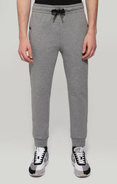 Sweatpants with rubberized patch - DARK GREY MELANGE | Bikkembergs