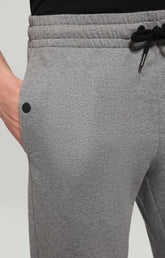Sweatpants with rubberized patch - DARK GREY MELANGE | Bikkembergs