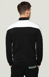 Fleece jacket with zipper and appliques - BLACK/WHITE | Bikkembergs