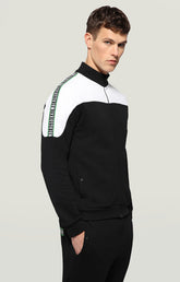 Fleece jacket with zipper and appliques - BLACK/WHITE | Bikkembergs