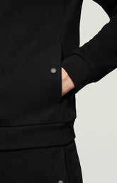 Fleece jacket with zipper and appliques - BLACK/WHITE | Bikkembergs