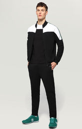 Fleece jacket with zipper and appliques - BLACK/WHITE | Bikkembergs