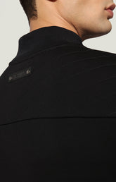 Men's fleece jacket with nylon inserts - BLACK | Bikkembergs