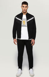 Men's fleece jacket with nylon inserts - BLACK | Bikkembergs