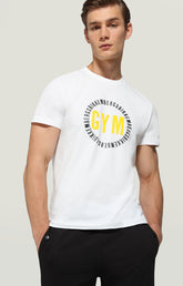Men's T-shirt with GYM print - OPTICAL WHITE | Bikkembergs