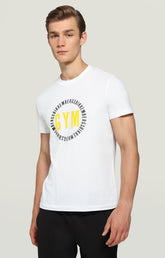 Men's T-shirt with GYM print - OPTICAL WHITE | Bikkembergs