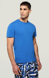 Men's T-shirt with rubber print - BLUE | Bikkembergs