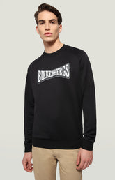 Sweatshirt with inserts and textured logo - BLACK | Bikkembergs