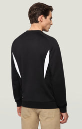 Sweatshirt with inserts and textured logo - BLACK | Bikkembergs