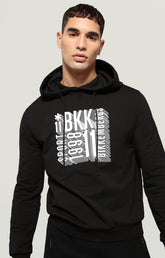 Hoodie men's sweatshirt with print - BLACK | Bikkembergs