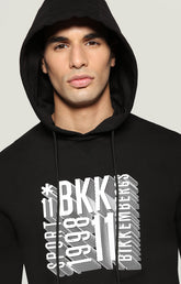 Hoodie men's sweatshirt with print - BLACK | Bikkembergs