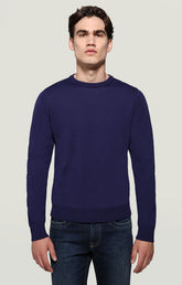 Men's pullover with jacquard motif - BLUE | Bikkembergs