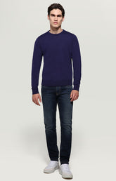 Men's pullover with jacquard motif - BLUE | Bikkembergs