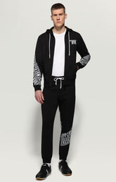 Men's sweatpants with diagonal print - BLACK | Bikkembergs