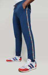 Men's sweatpants with hexagonal print - BLUE | Bikkembergs