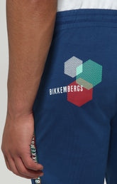 Men's sweatpants with hexagonal print - BLUE | Bikkembergs