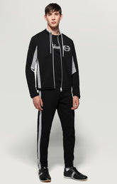 Men's zip sweatshirt cursive logo - BLACK/WHITE | Bikkembergs