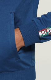 Men's zip sweatshirt with hexagonal print - BLUE | Bikkembergs