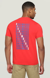 Men's T-shirt with print on back - RED | Bikkembergs