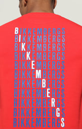 Men's T-shirt with print on back - RED | Bikkembergs