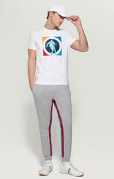 Men's T-shirt with soccer print - OPTICAL WHITE | Bikkembergs