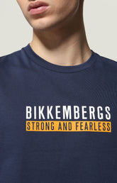 Men's T-shirt front/back print - BLUE | Bikkembergs